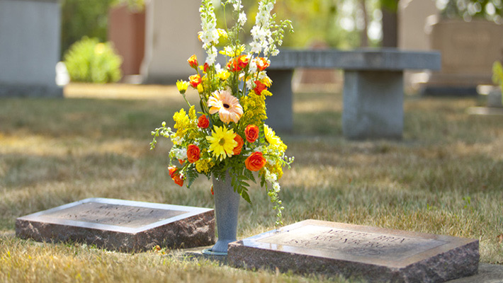 Bouquet of funeral flowers